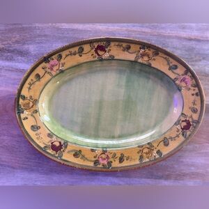 Vintage French Hand Painted Oval Serving Platter by Veronique Pichon from Uzes